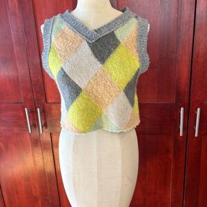 Free People Argyle Knit Sleeveless Top